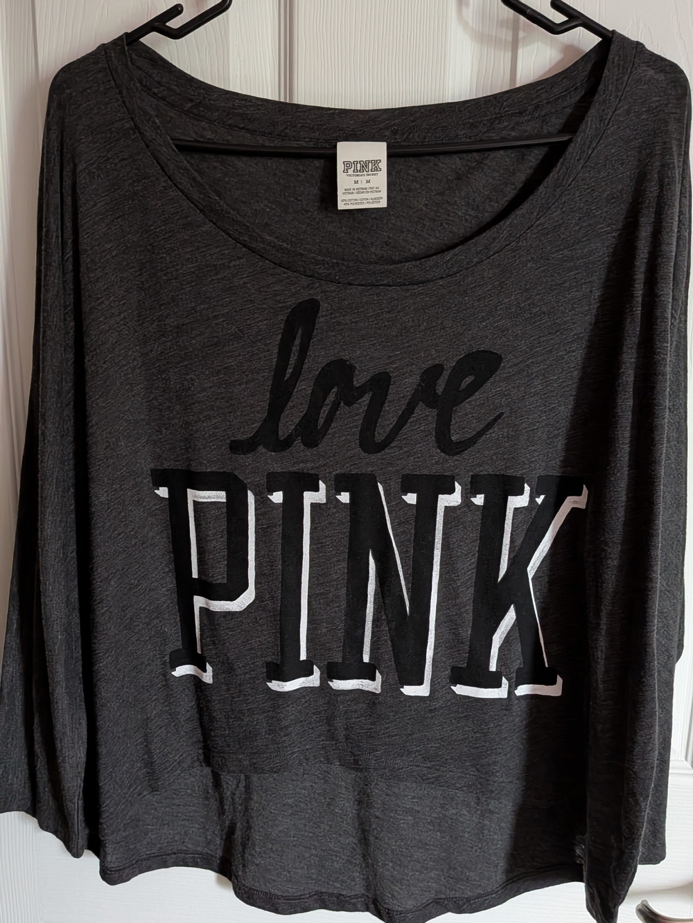 PINK Victoria's Secret Womens Heather Charcoal Gray Tee